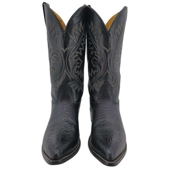 Nocona Boots Men's 14AAA Narrow Bullhide Black Leather Cowboy Western Boots - Picture 6 of 14